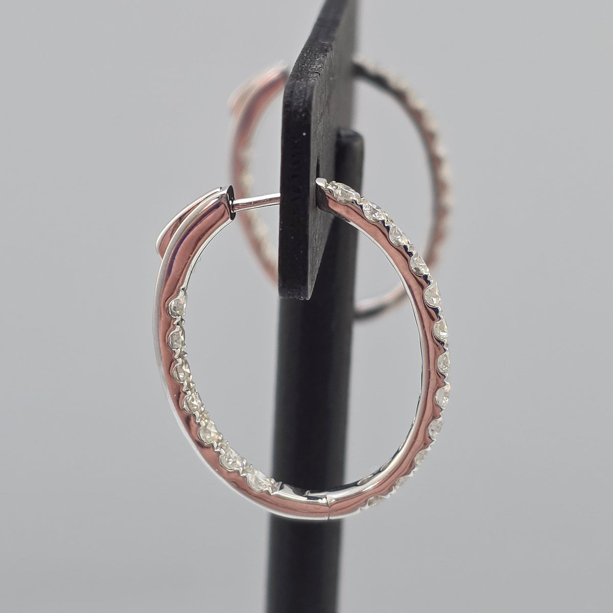 White Gold Oval Hoop Earrings
