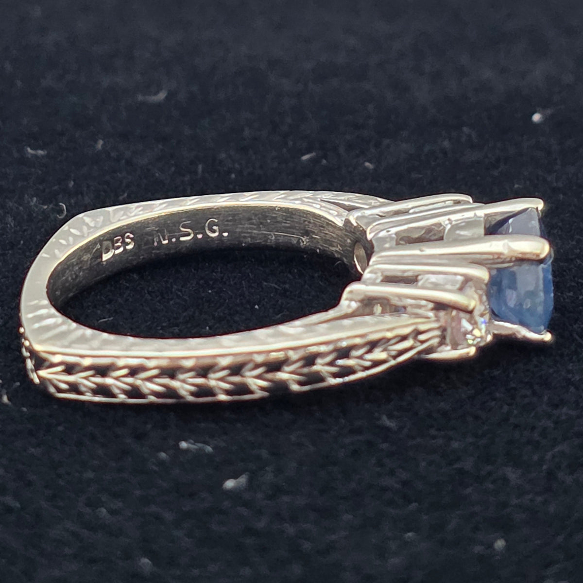 White Gold Oval Sapphire Ring