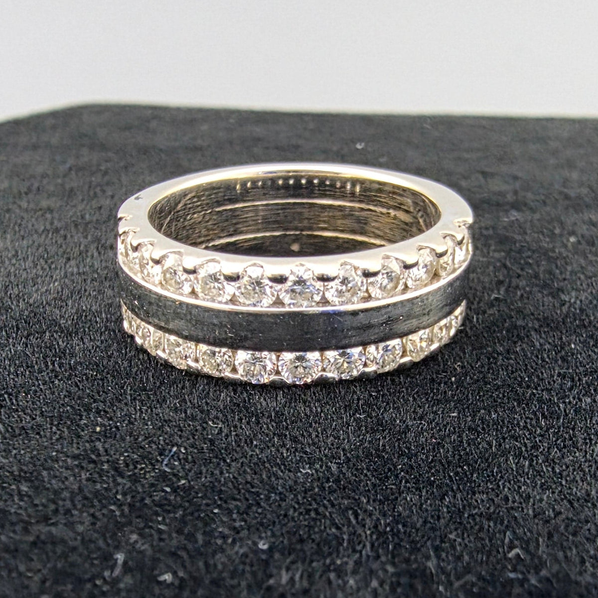 White Gold Two Row Ring