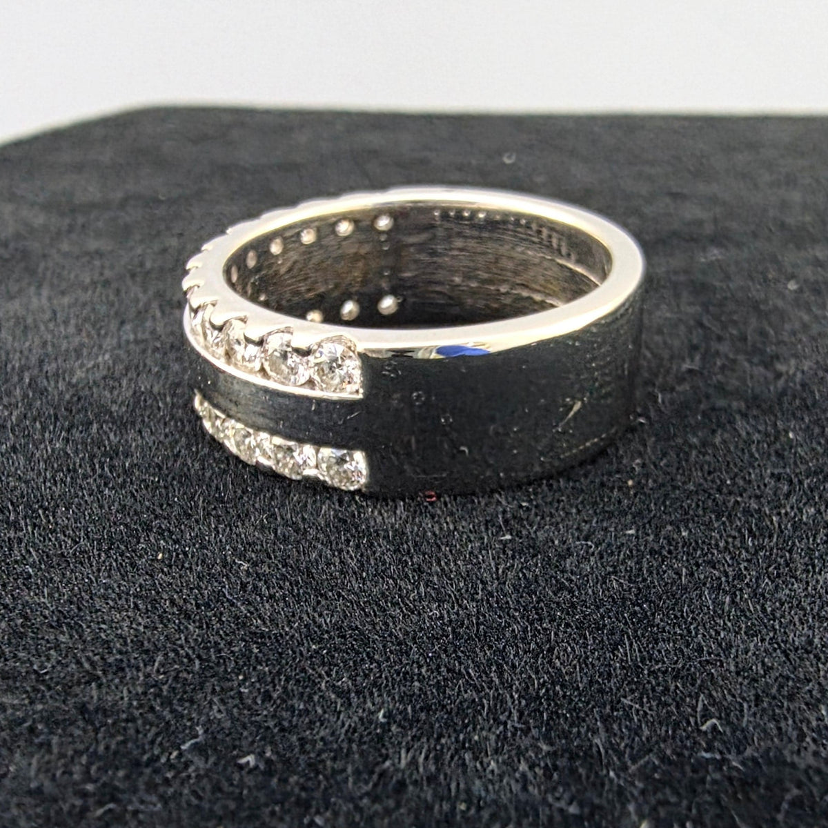 White Gold Two Row Ring
