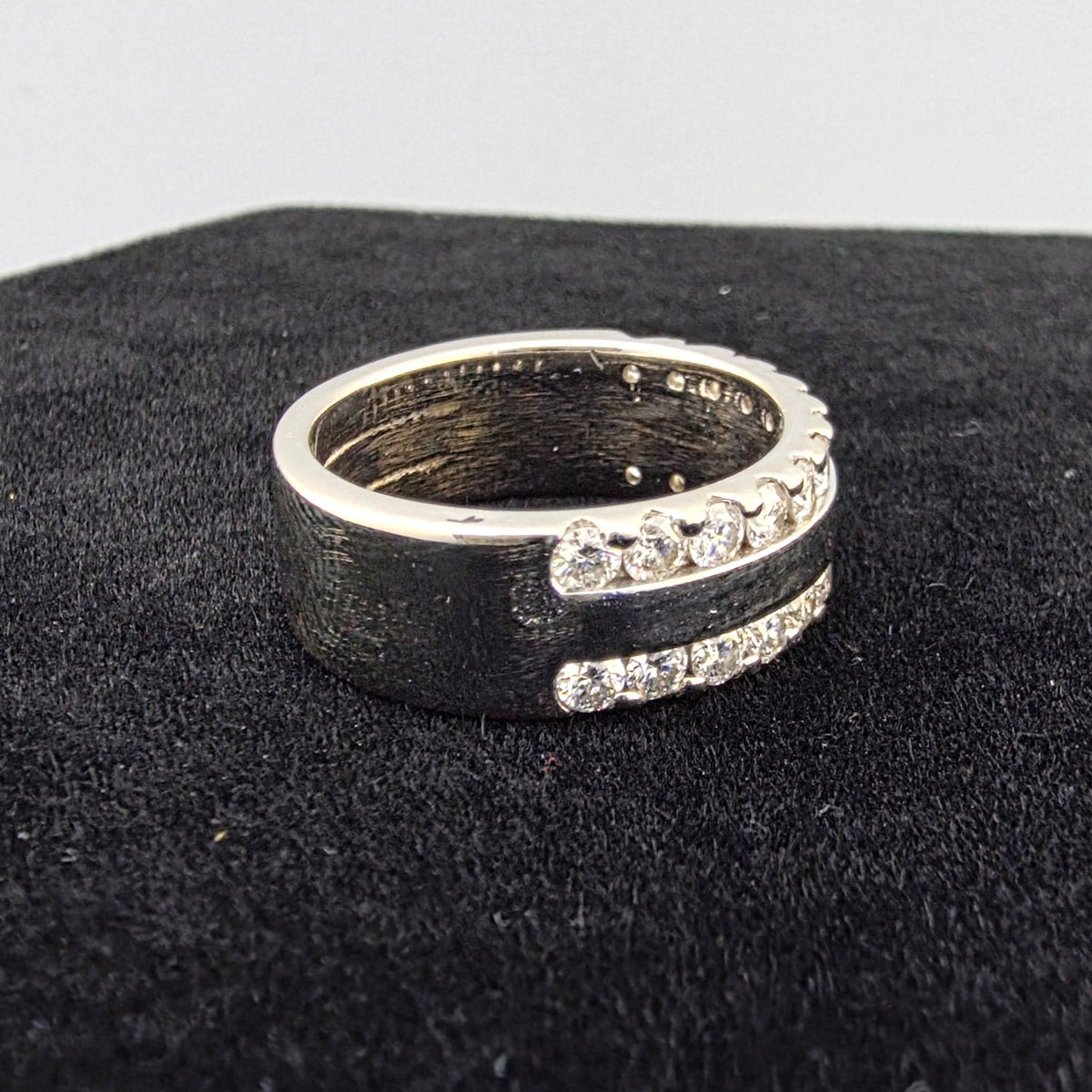 White Gold Two Row Ring