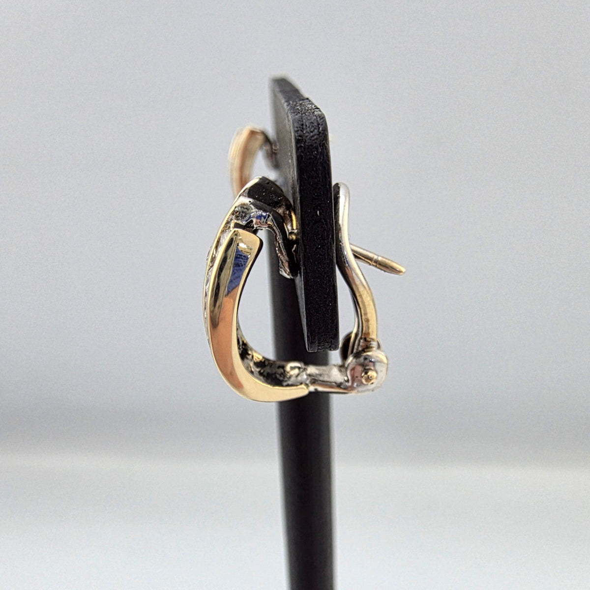 White Gold Three Channel Earring