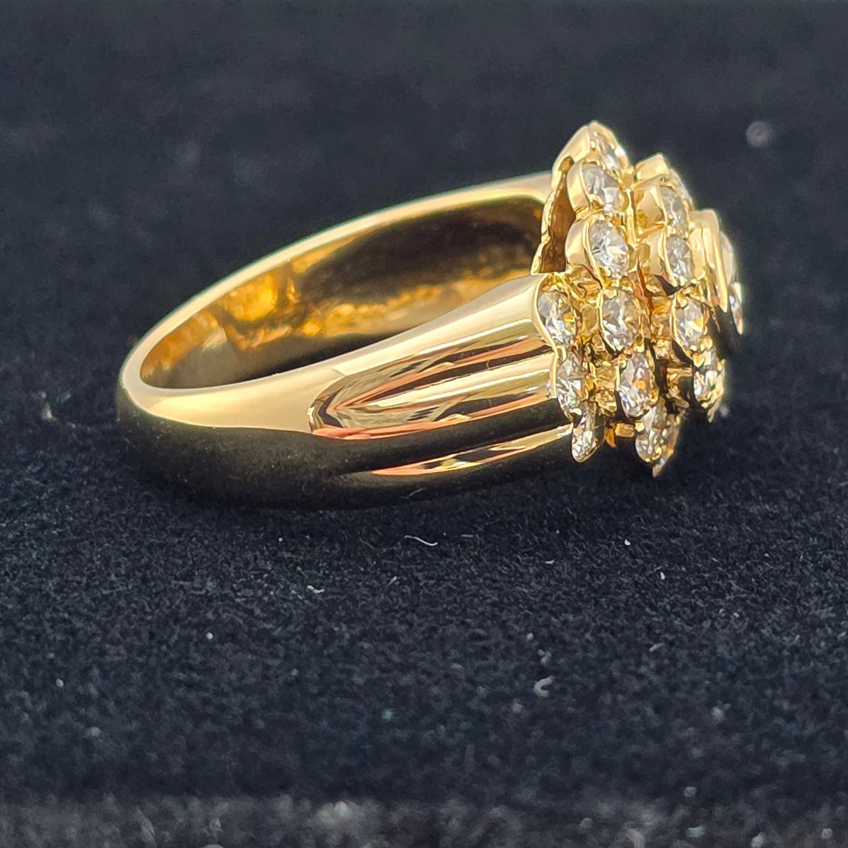 Yellow Gold Cluster Ring