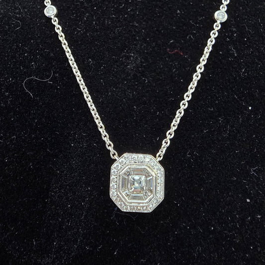 White Gold Asher Pendant with Chain