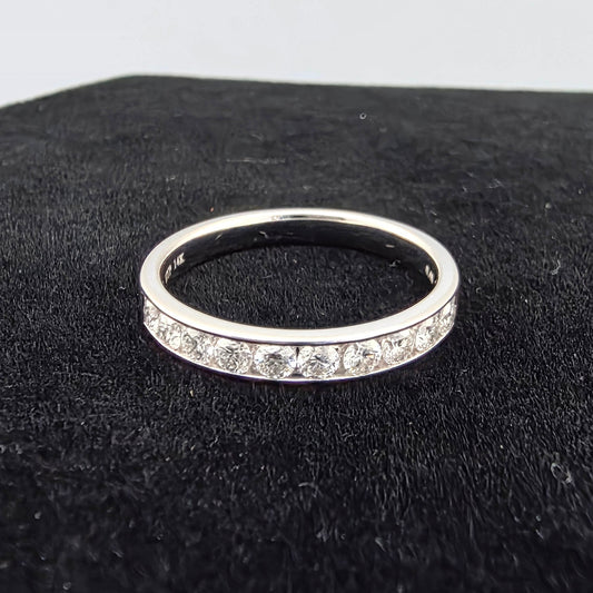 White Gold Channel Set Band
