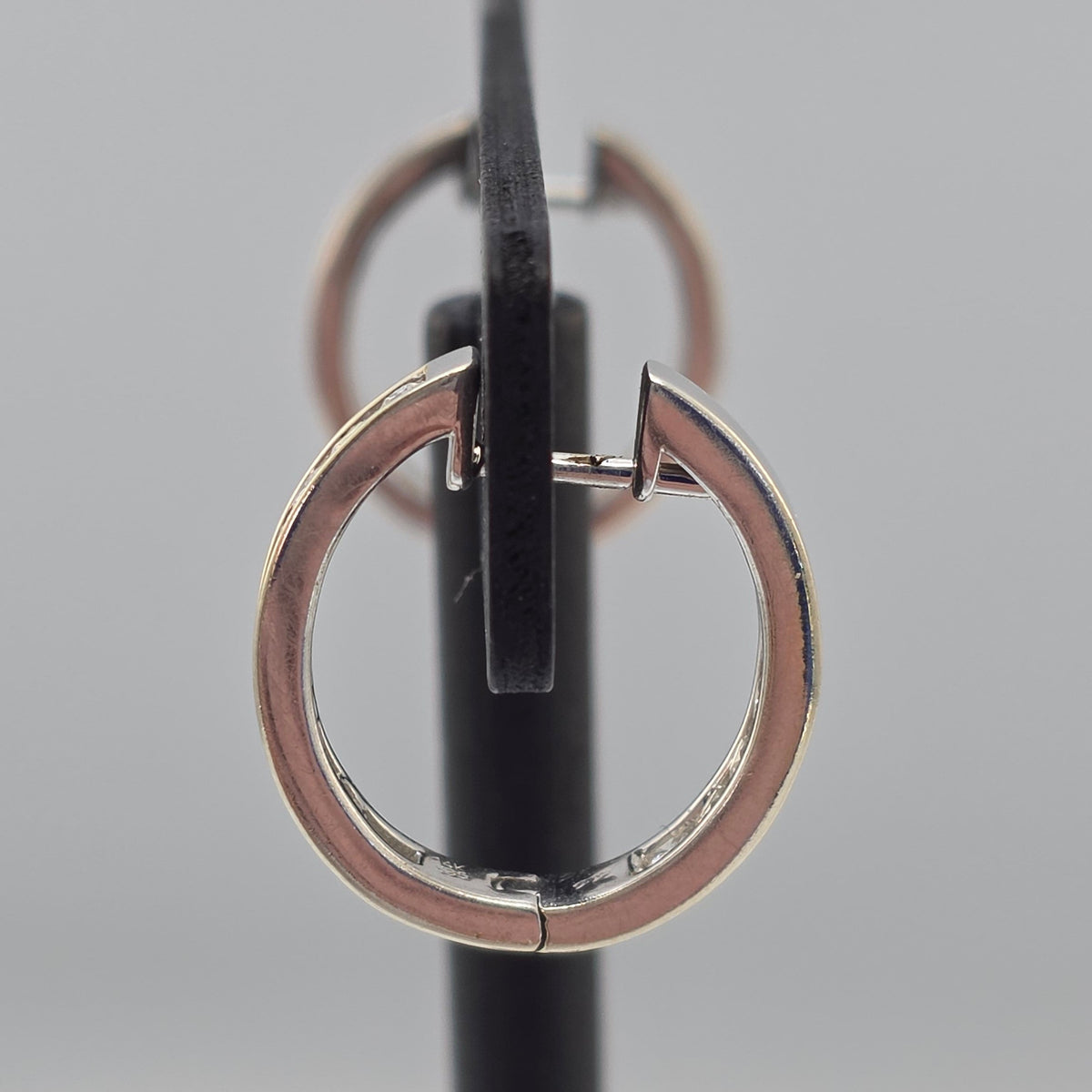 White Gold Channel Set Oval Hoop Earrings