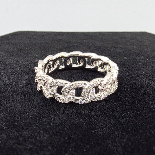 White Gold Diamond Chain Ring