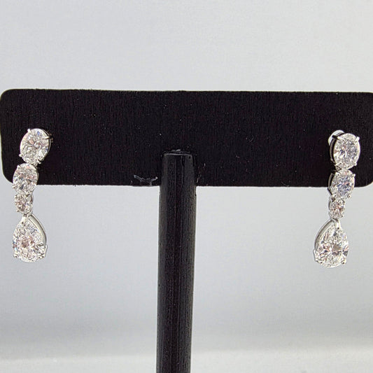 White Gold Diamond Drop Earrings