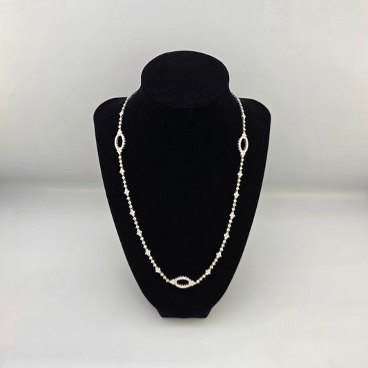 White Gold "Eyelet" Necklace