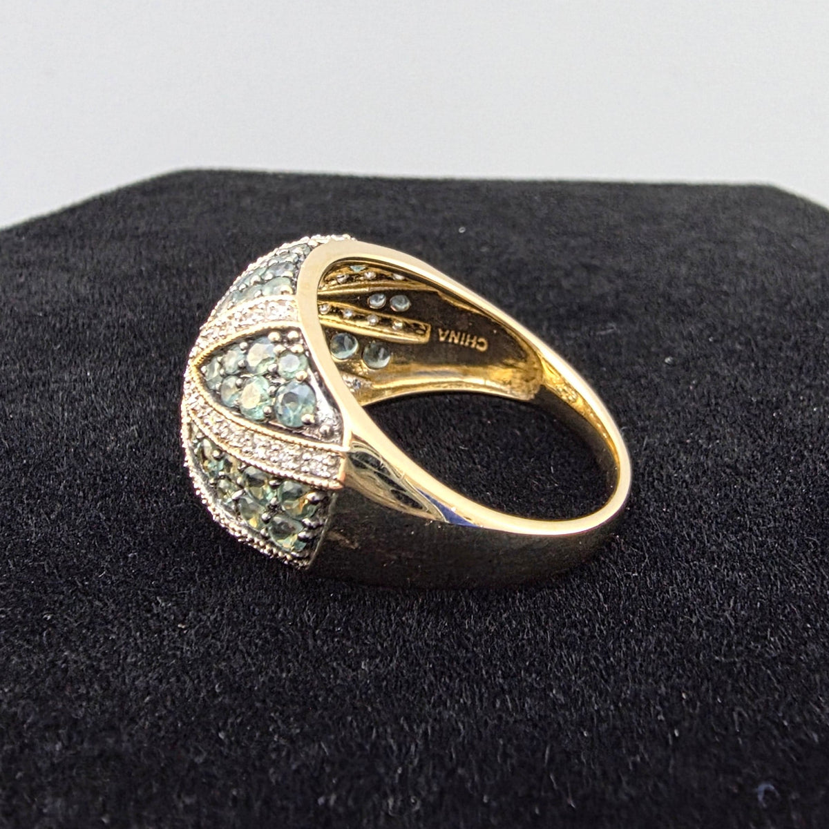 Yellow Gold Green Ring