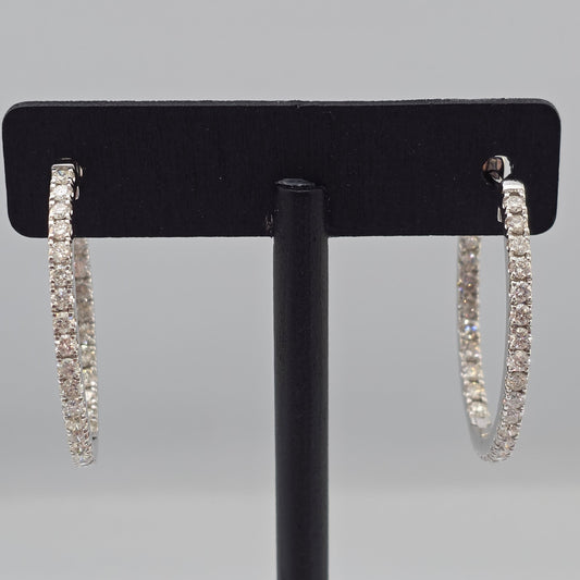 White Gold Hoop Earrings