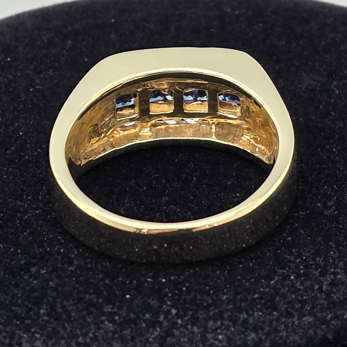Yellow Gold Sapphire and Diamond Ring