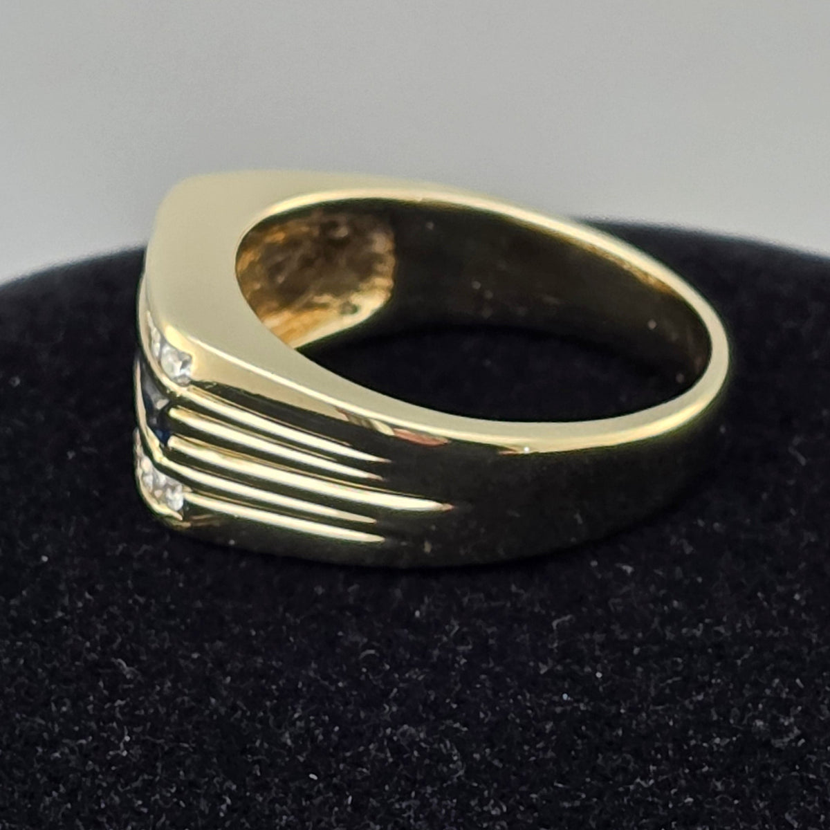 Yellow Gold Sapphire and Diamond Ring