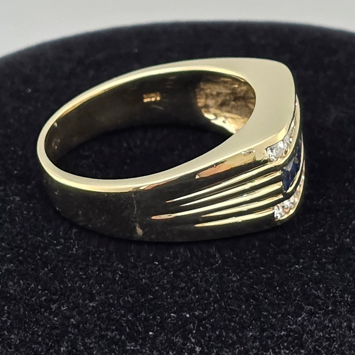 Yellow Gold Sapphire and Diamond Ring