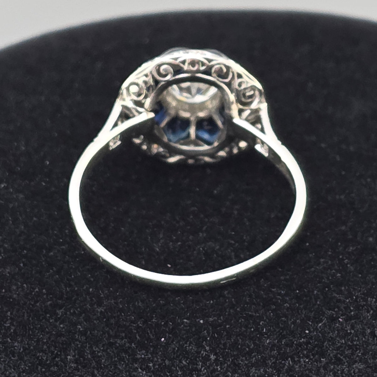 Art Deco Platinum Sapphire Diamond Ring