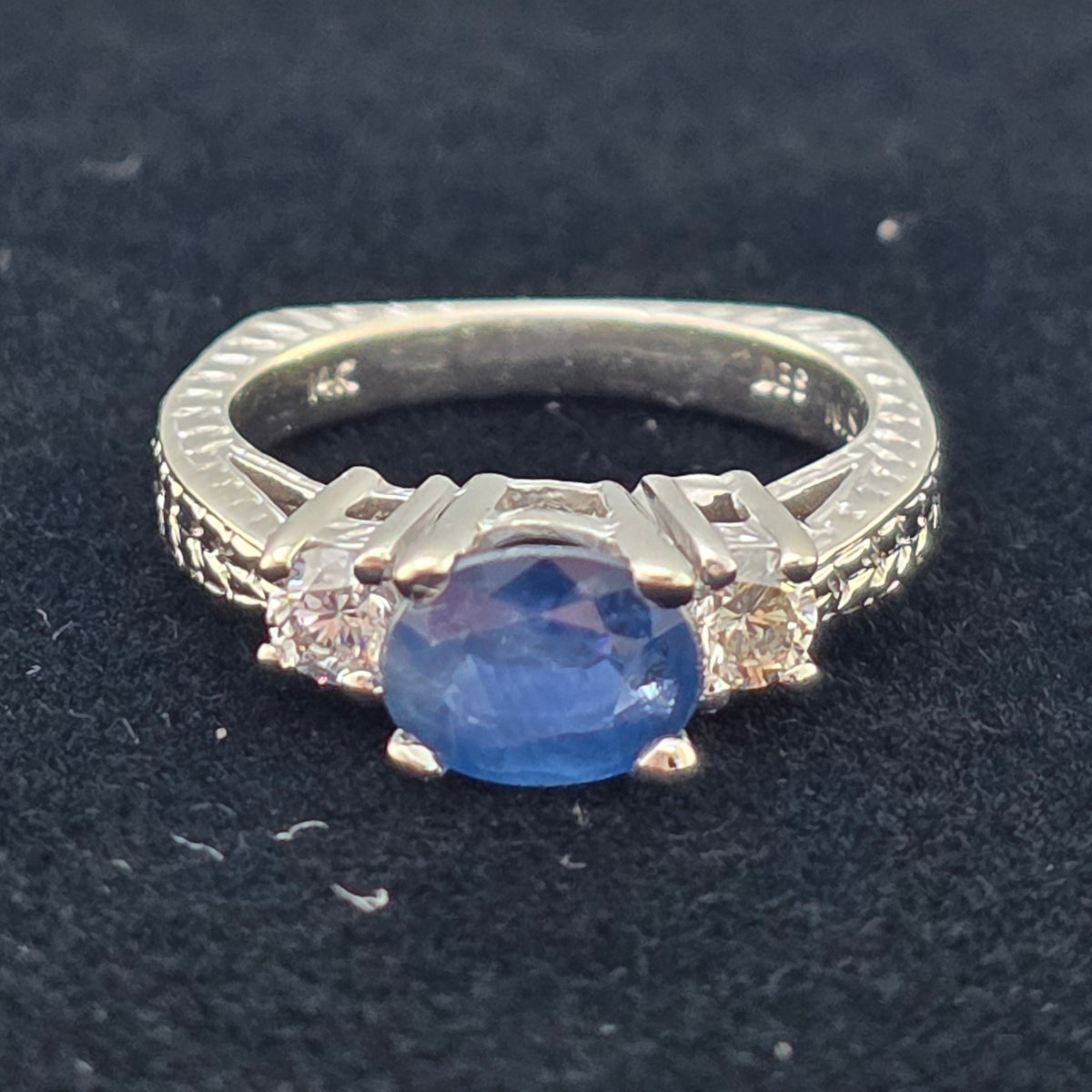White Gold Oval Sapphire Ring