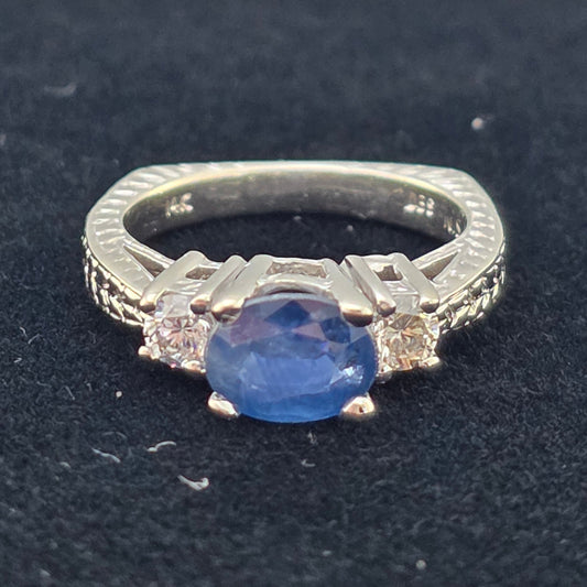 White Gold Oval Sapphire Ring