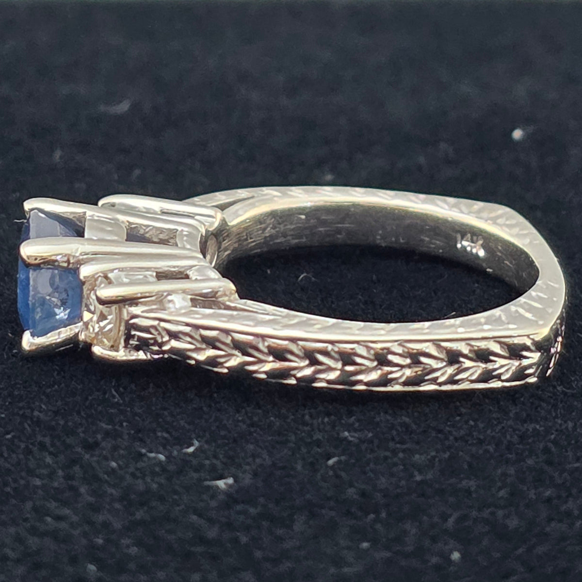 White Gold Oval Sapphire Ring