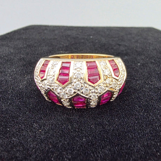 Yellow Gold Ruby and Diamond Ring