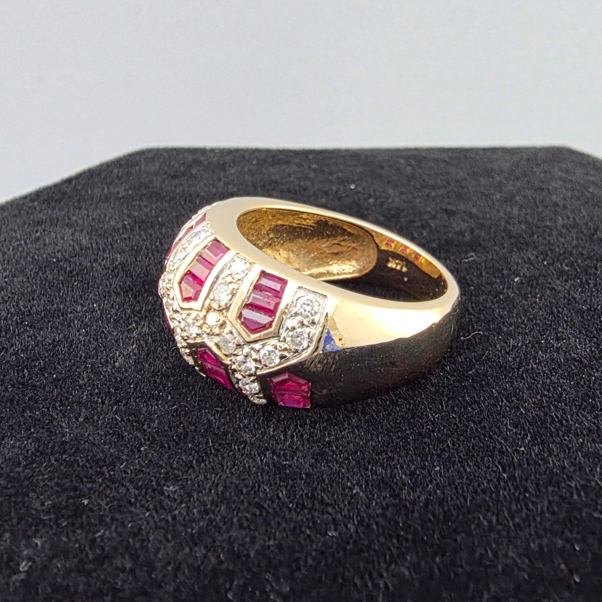 Yellow Gold Ruby and Diamond Ring