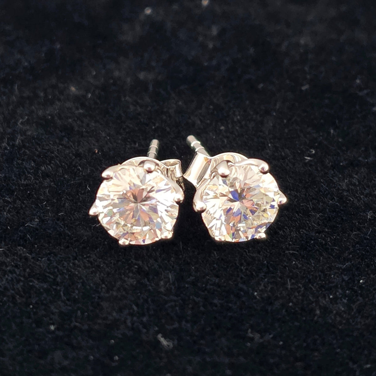 White Gold Two Carat Diamond Studs