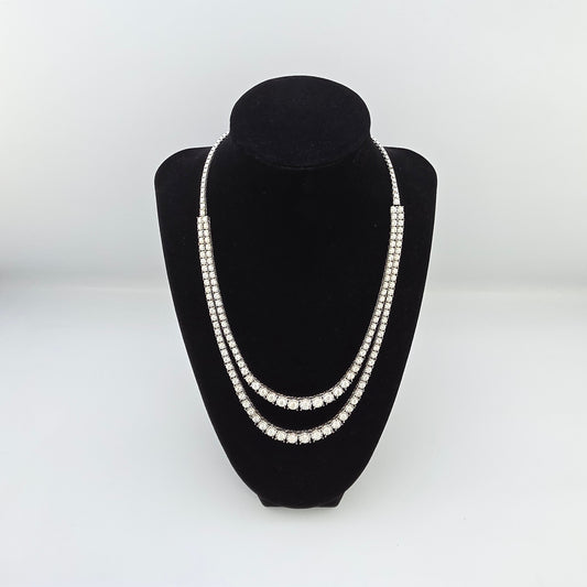 White Gold Two Row Necklace