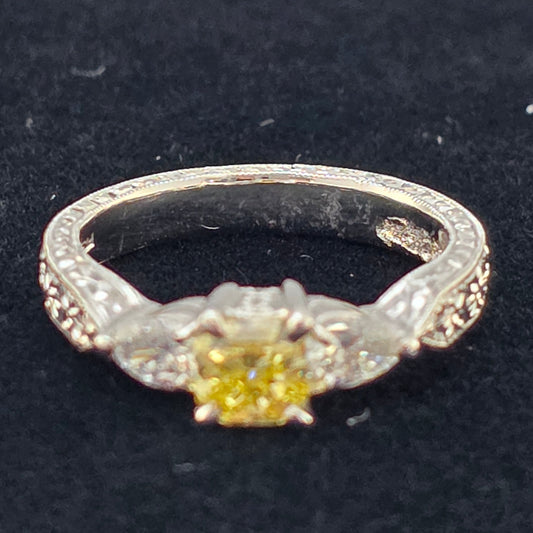Platinum Yellow Diamond Ring