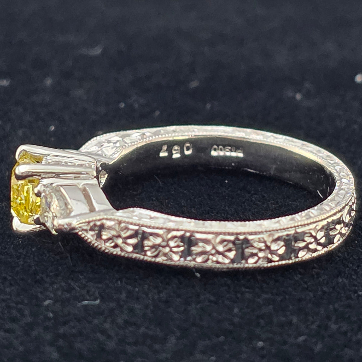 Platinum Yellow Diamond Ring