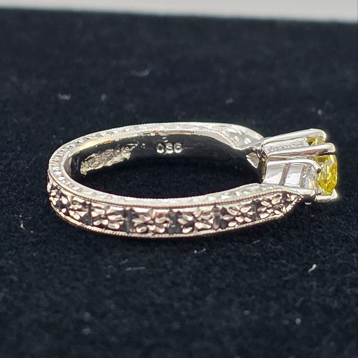 Platinum Yellow Diamond Ring