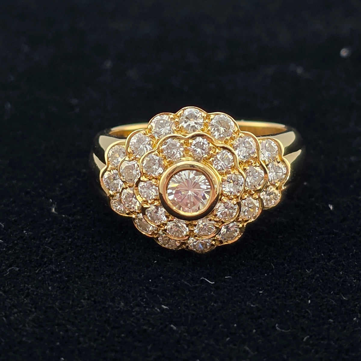 Yellow Gold Cluster Ring