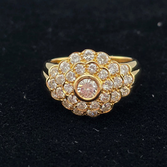 Yellow Gold Cluster Ring