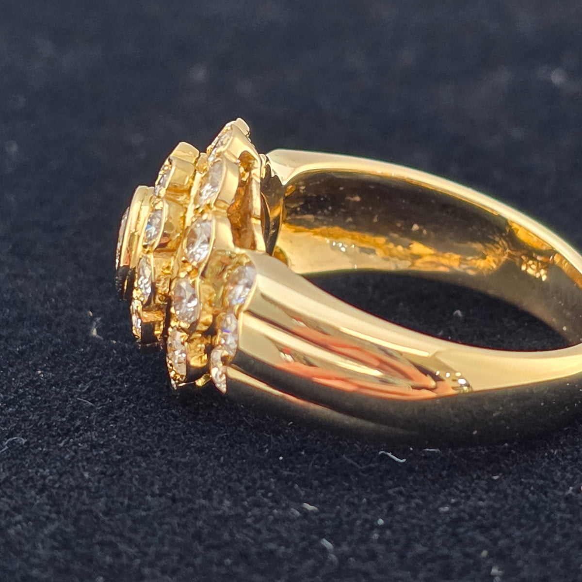 Yellow Gold Cluster Ring